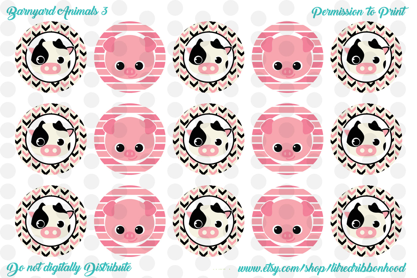 Printable Bottle Cap Images Barnyard 3