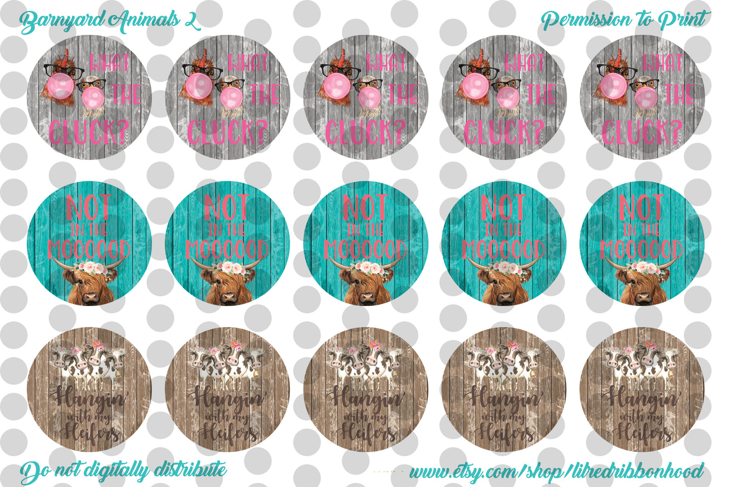 Printable Bottle Cap Images Barnyard 2