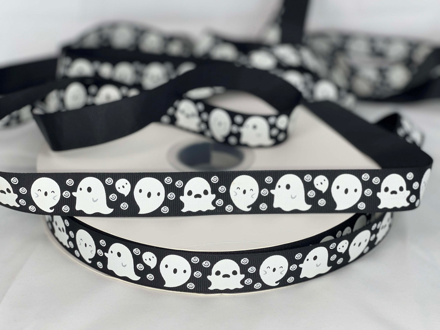 5 Yards 7/8" Spooky Ghost Ribbon