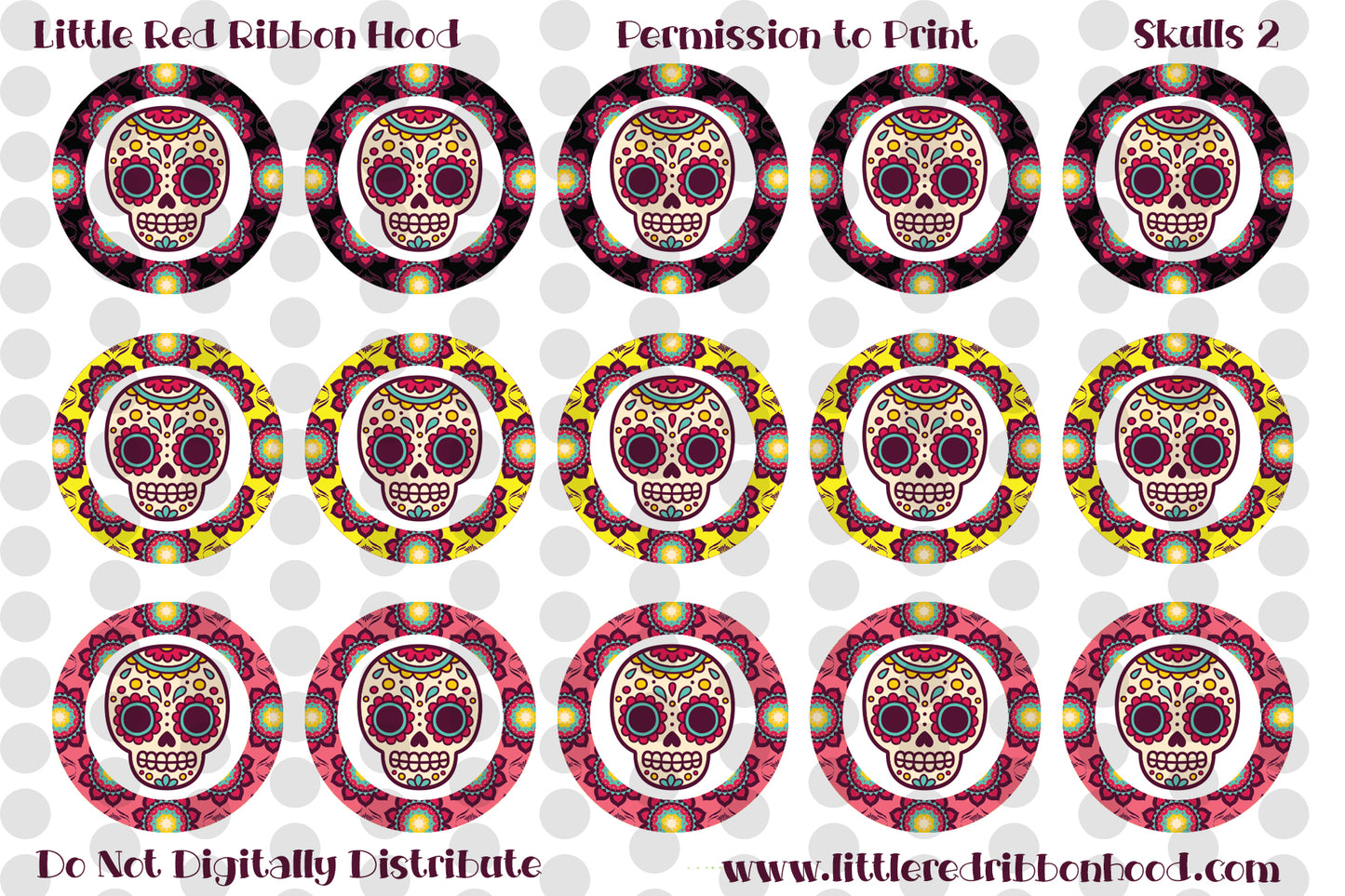 Bottle Cap Images Sugar Skulls 2