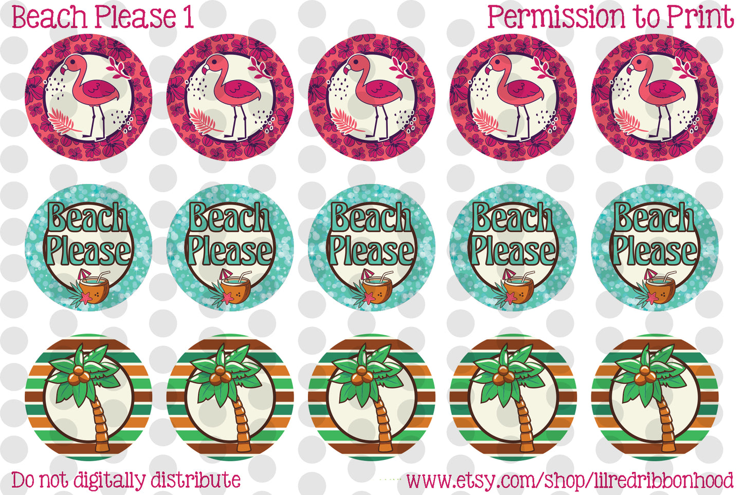 Printable Bottle Cap Images Beach Please