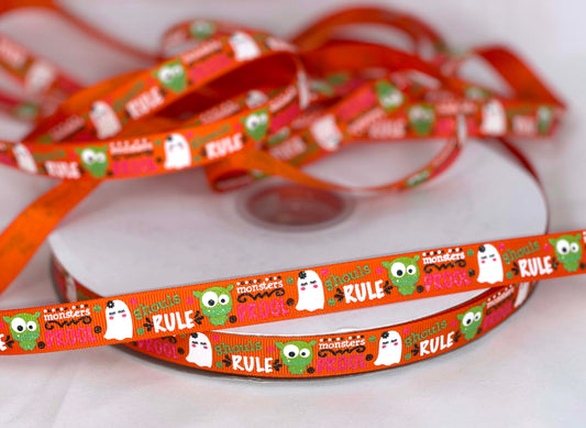 5 Yards 5/8" Ghouls Rule Ribbon