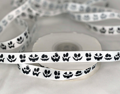 5 yards 5/8" Jack-O-Lantern Faces