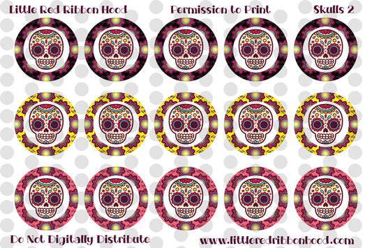 Bottle Cap Images Sugar Skulls 2