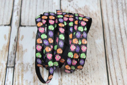 5 yards 3/8" Cute Girl Ghosts GLOW IN THE DARK!